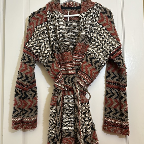 Free People Iona Long Belted Cardigan Duster Sweater - Picture 5 of 12